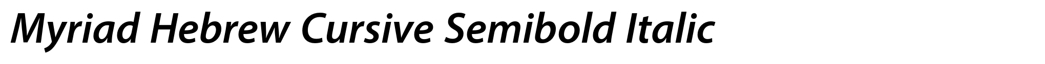 Myriad Hebrew Cursive Semibold Italic image
